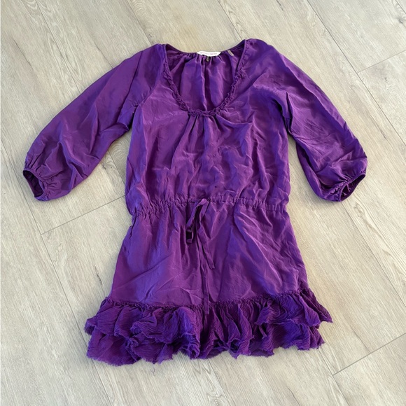 Rebecca Taylor Dresses & Skirts - Rebecca Taylor Silk Purple Long-sleeve‎ Dress 2